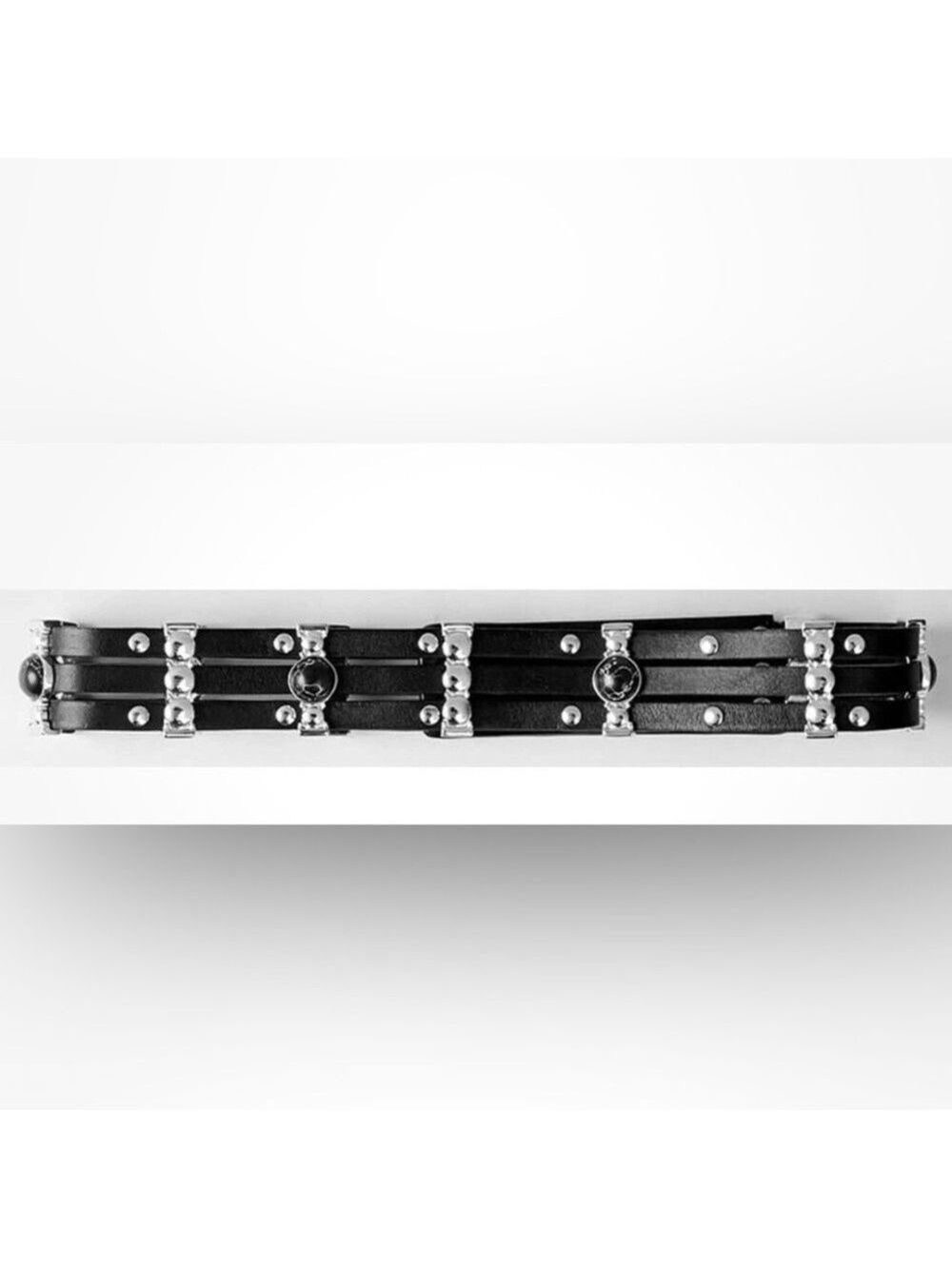 485. NWT! Maje “Amino” Black Cow Leather Embellished Belt. Size T2(medium).